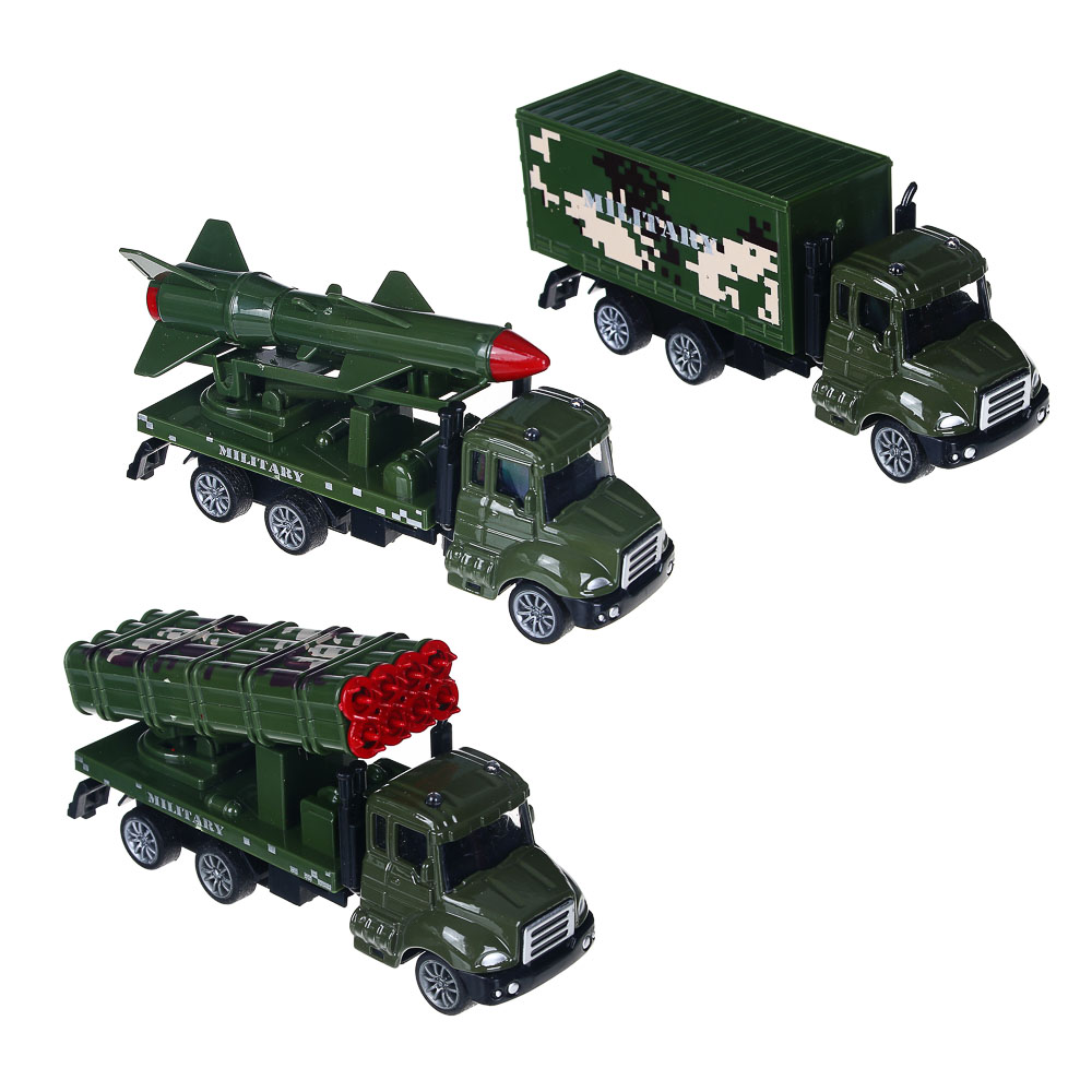 ИГРОЛЕНД Машина в виде военной техники, инерция, ABS, металл, 11,2x4,3x5,3см, 3 дизайна, арт.№ 292-258
