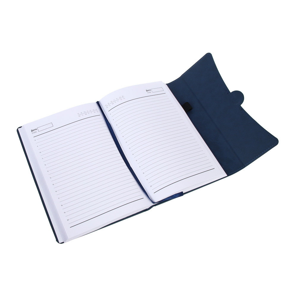 Ежедневник недатированный "ПРОВАНС" А5, 320 страниц, твердая обложка искусственная кожа, клапан, магнитная застежка, синий, арт.№ 572-249