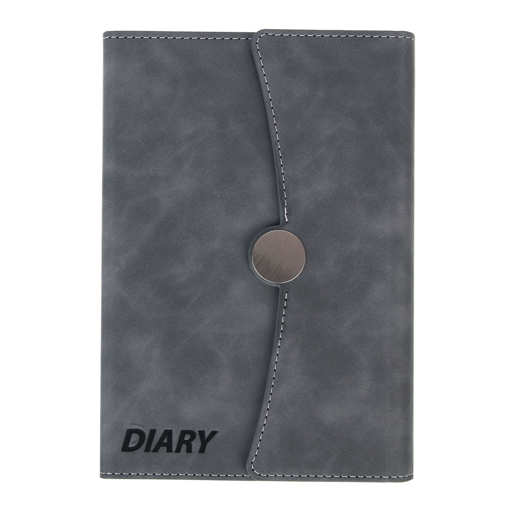 Ежедневник недатированный "ПРОВАНС" А5, 320 страниц, твердая обложка искусственная кожа, клапан, магнитная застежка, серый, арт.№ 572-250