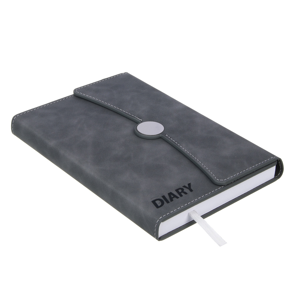 Ежедневник недатированный "ПРОВАНС" А5, 320 страниц, твердая обложка искусственная кожа, клапан, магнитная застежка, серый, арт.№ 572-250