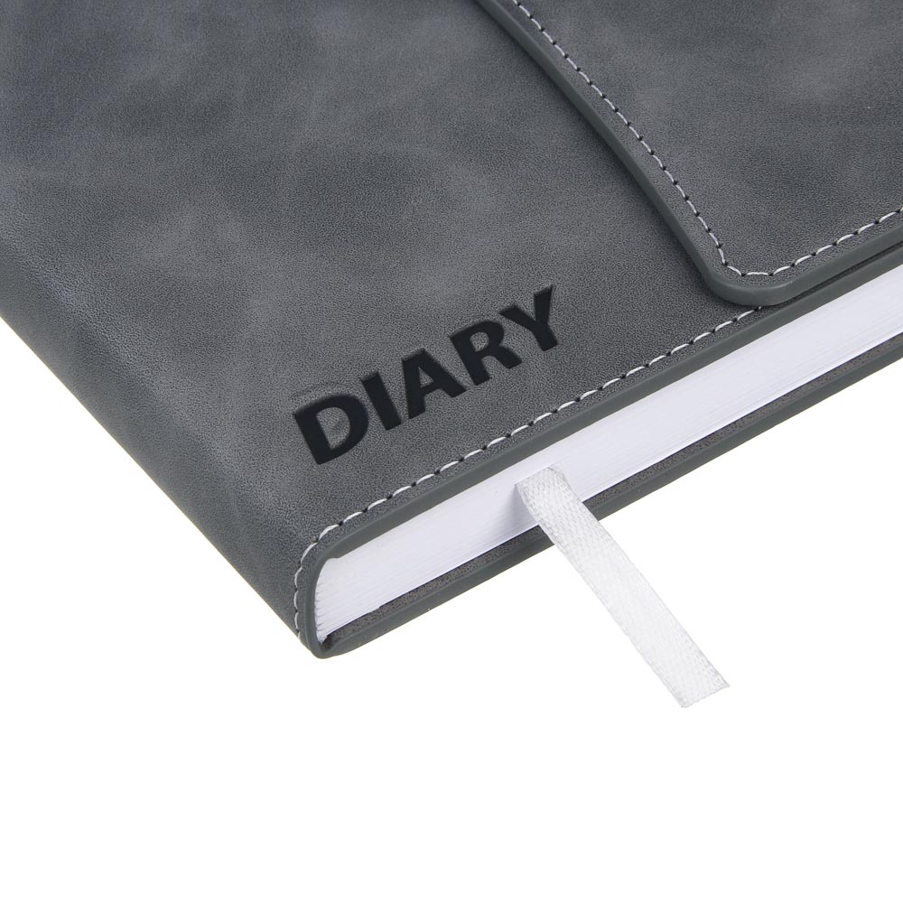 Ежедневник недатированный "ПРОВАНС" А5, 320 страниц, твердая обложка искусственная кожа, клапан, магнитная застежка, серый, арт.№ 572-250