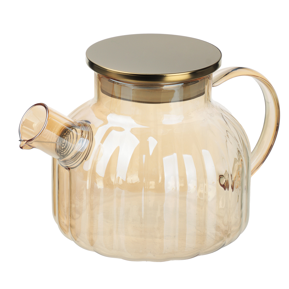 Чайник заварочный Голд тм SATOSHI 1000мл, стекло, нерж.сталь, арт.№ 850-263