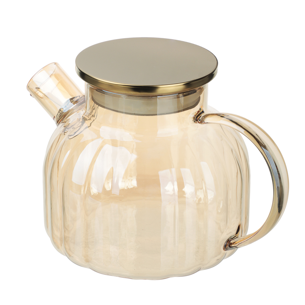 Чайник заварочный Голд тм SATOSHI 1000мл, стекло, нерж.сталь, арт.№ 850-263