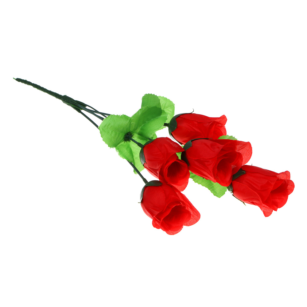 LADECOR Букет искусственных цветов розы красные, 35 см, ткань, пластик, железная проволока, арт.№ 535-177