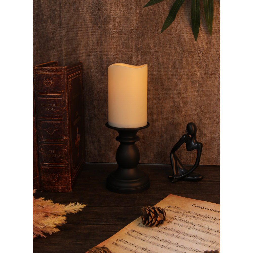 Светильник LED в форме подсвечника со свечой, пластик, 24х9 см, арт.№ 695-169