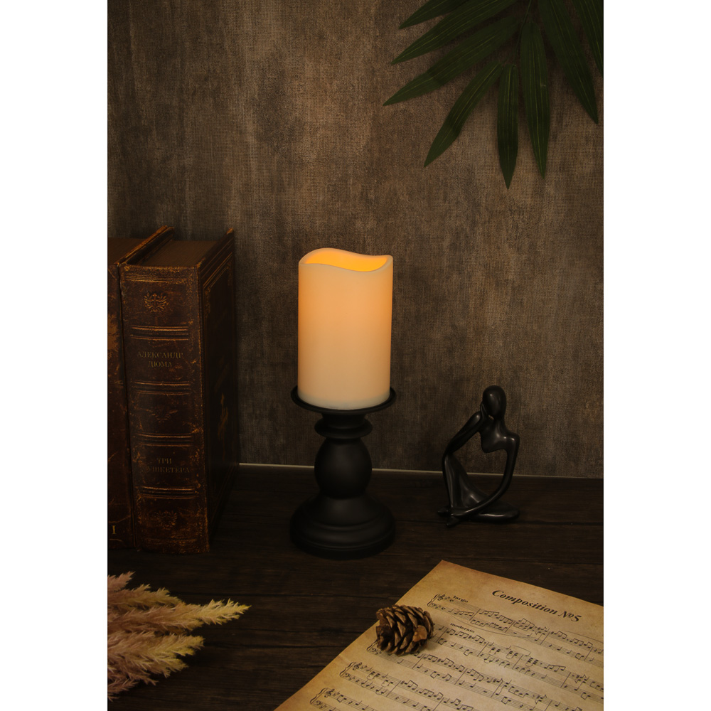 Светильник LED в форме подсвечника со свечой, пластик, 24х9 см, арт.№ 695-169