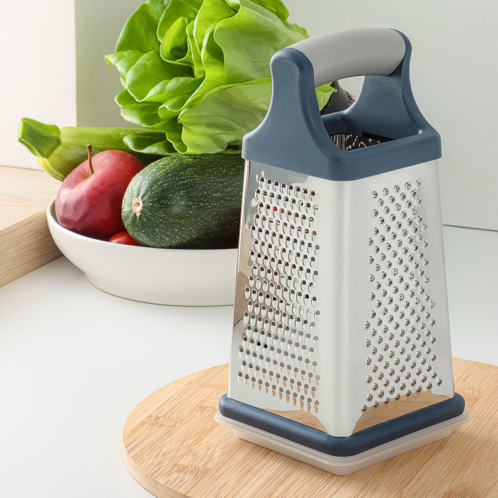 SATOSHI Ривьера Терка 4-х сторонняя с контейнером 20 см, нержавеющая сталь, арт.№ 885-139