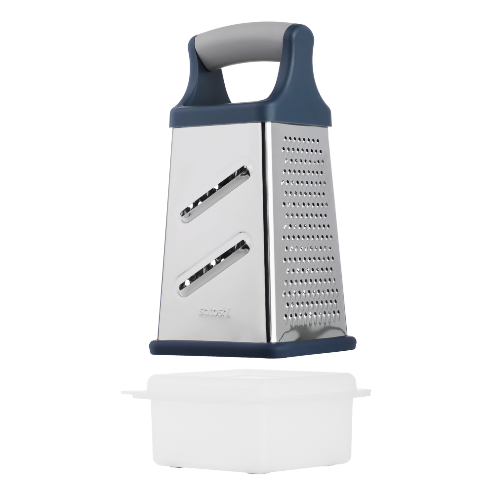 SATOSHI Ривьера Терка 4-х сторонняя с контейнером 20 см, нержавеющая сталь, арт.№ 885-139