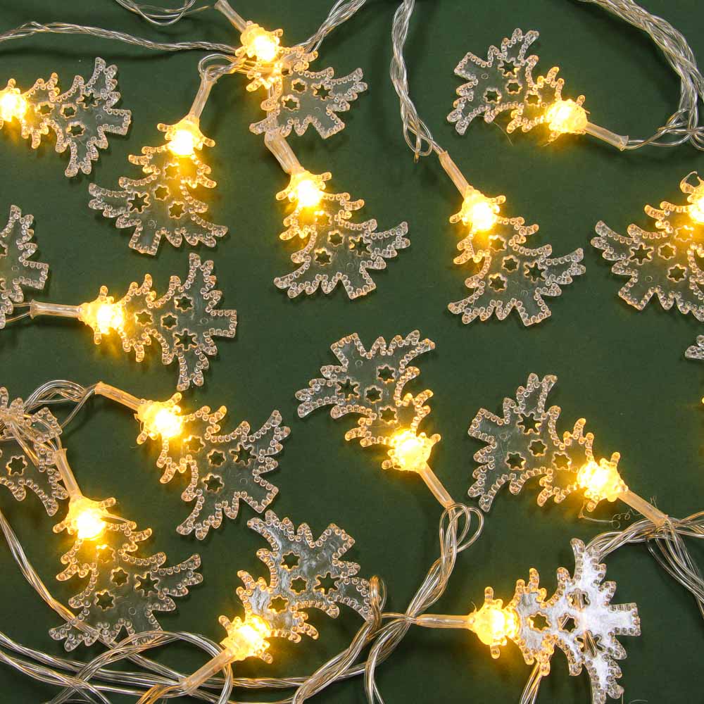 Гирлянда с насадками "Елочка" 5 м СНОУ БУМ, 20 LED ламп, постоянное свечение шампань, ПВХ прозрачный, 220В, арт.№ 381-311