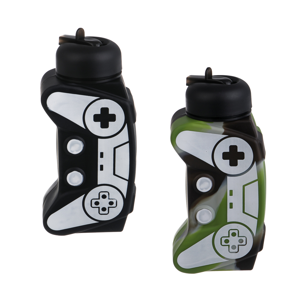 Бутылка для воды тм LADECOR "Джойстик", 600 мл, силикон, 2 вида, арт.№ 531-114