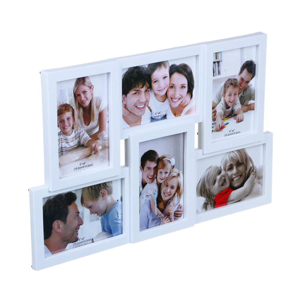 Фоторамка на 6 фотографии, 44,5х28,5 см, пластик, арт.№ 424-117