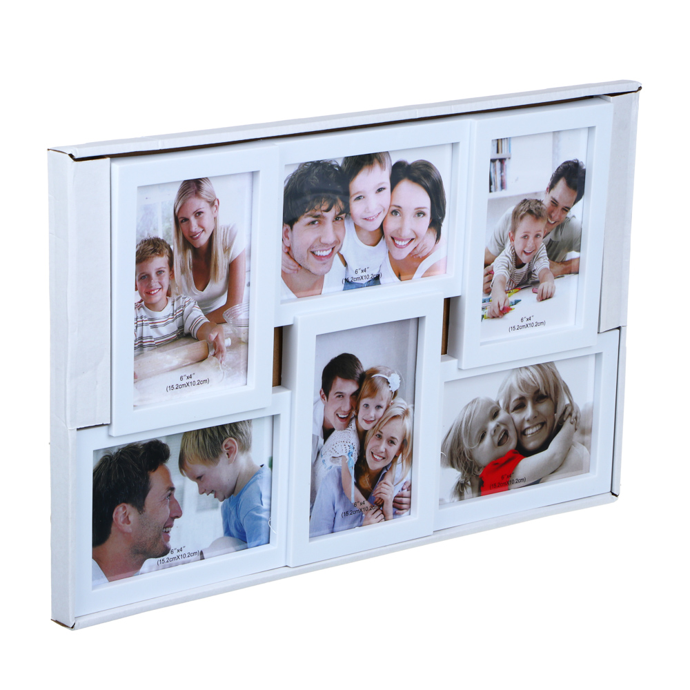 Фоторамка на 6 фотографии, 44,5х28,5 см, пластик, арт.№ 424-117