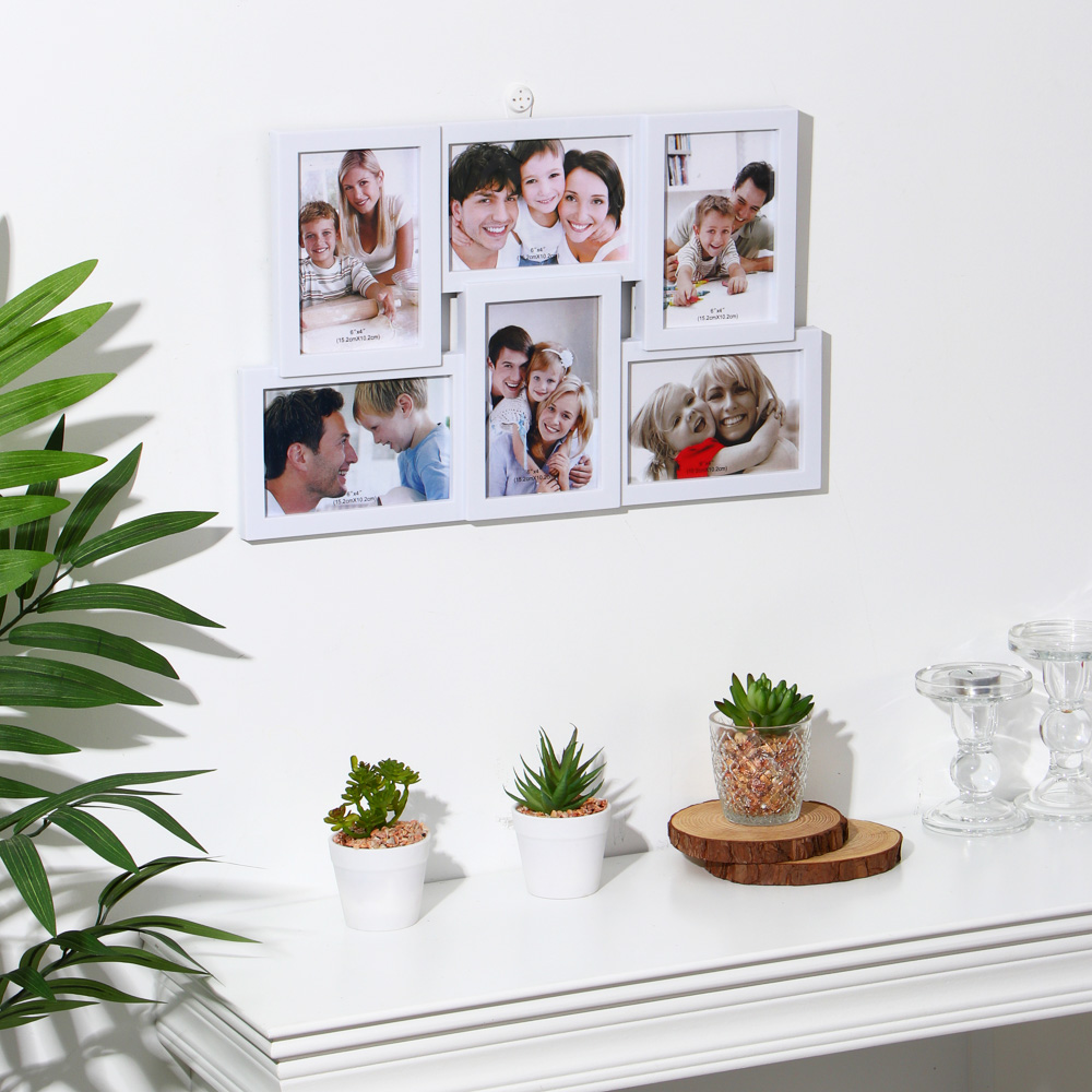 Фоторамка на 6 фотографии, 44,5х28,5 см, пластик, арт.№ 424-117