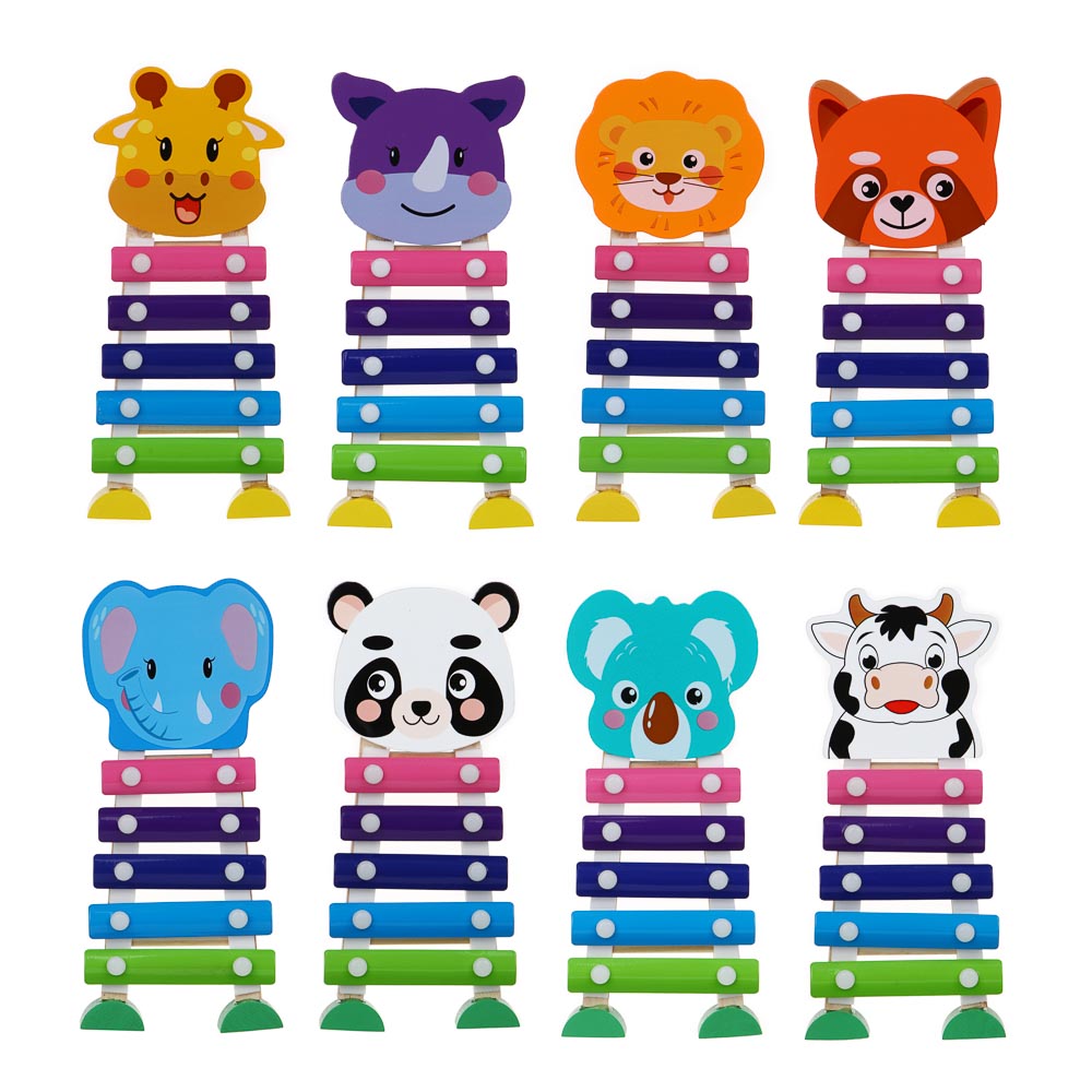 Ксилофон, дерево, металл, 19x9см, 8 дизайнов, арт.№ 262-154