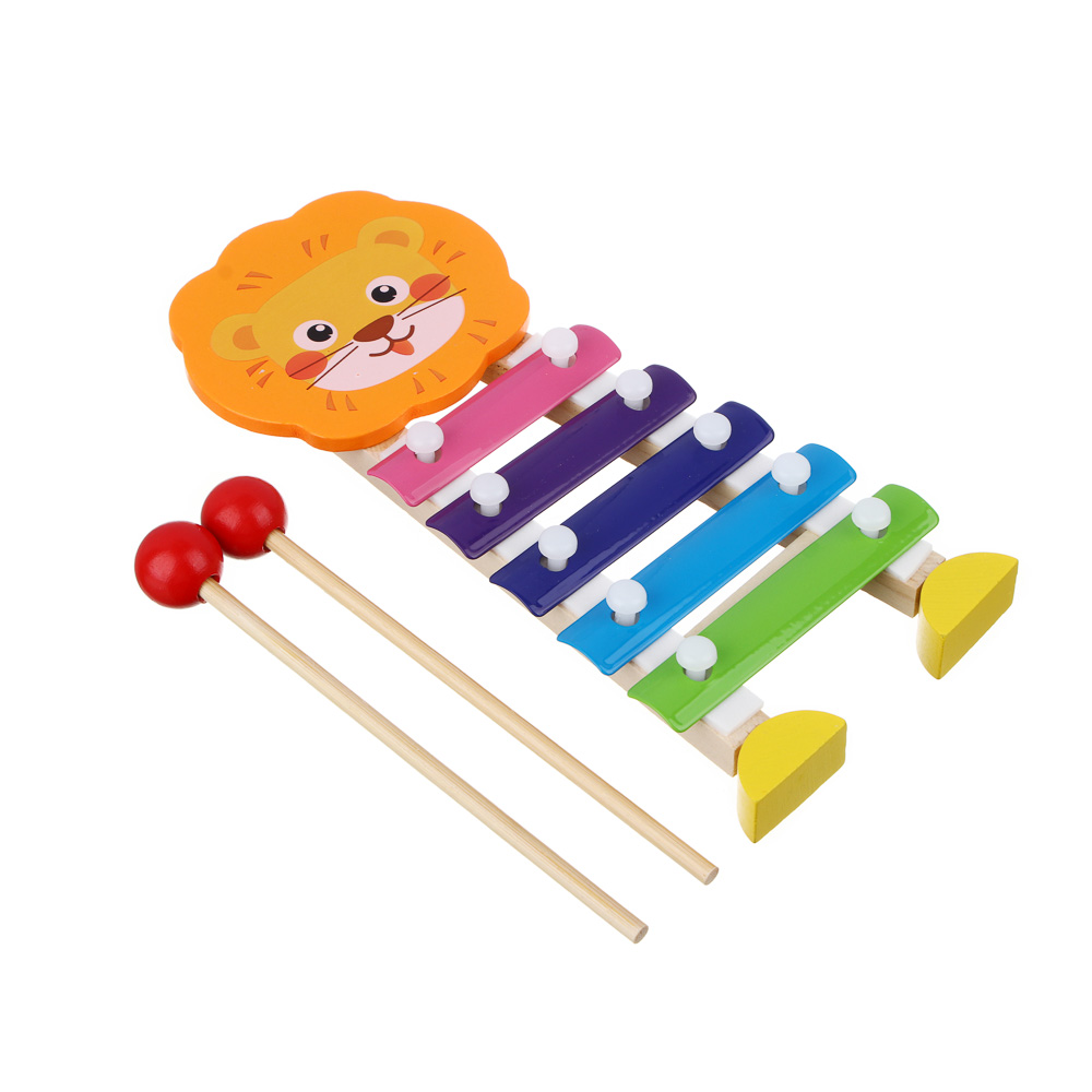 Ксилофон, дерево, металл, 19x9см, 8 дизайнов, арт.№ 262-154