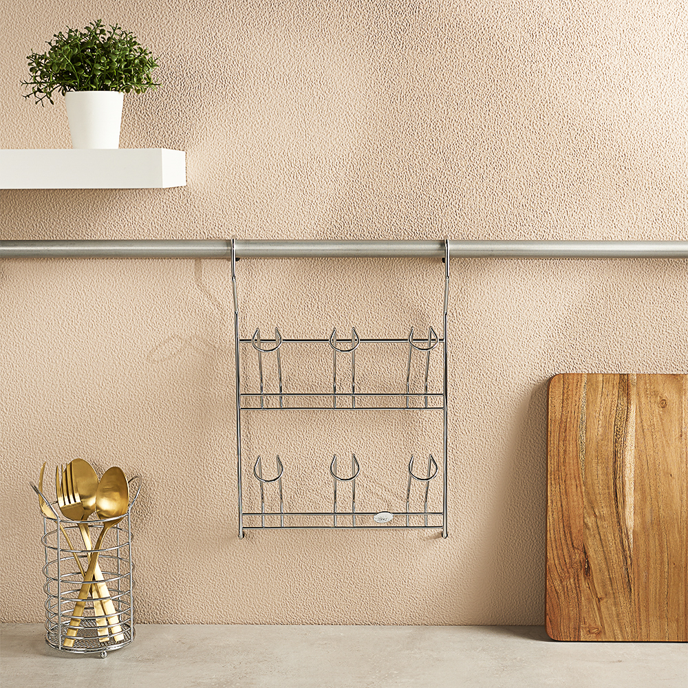 Полка для стаканов тм VETTA, 23,5x11x34cм, хромированная сталь, арт.№ 481-001