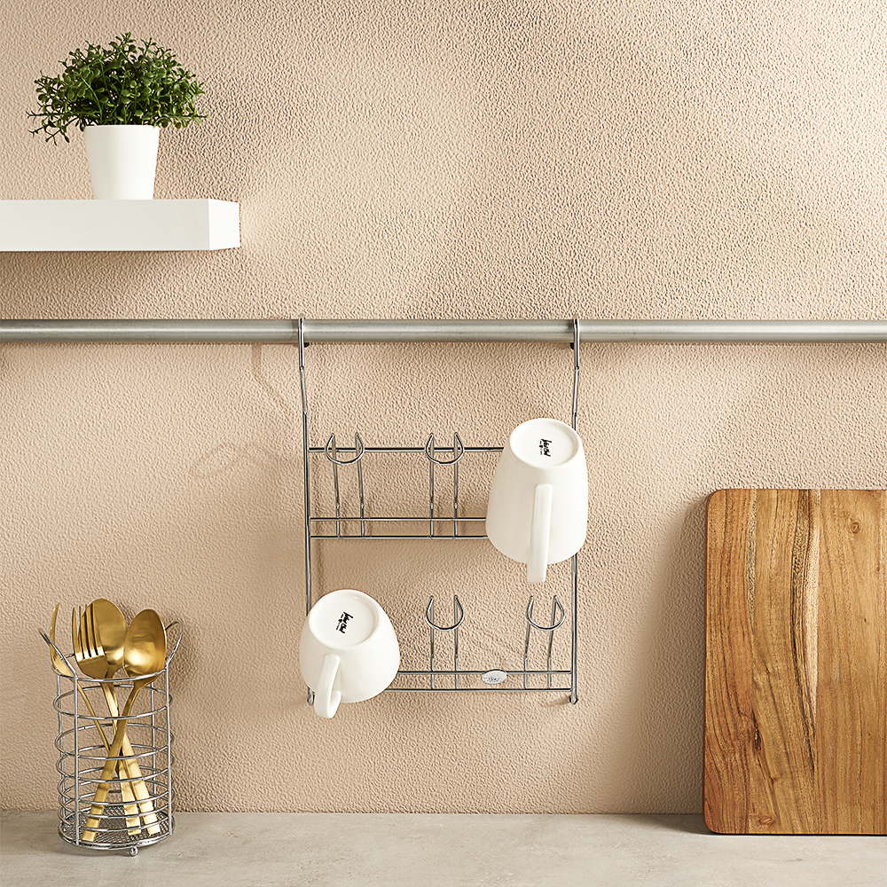 Полка для стаканов тм VETTA, 23,5x11x34cм, хромированная сталь, арт.№ 481-001