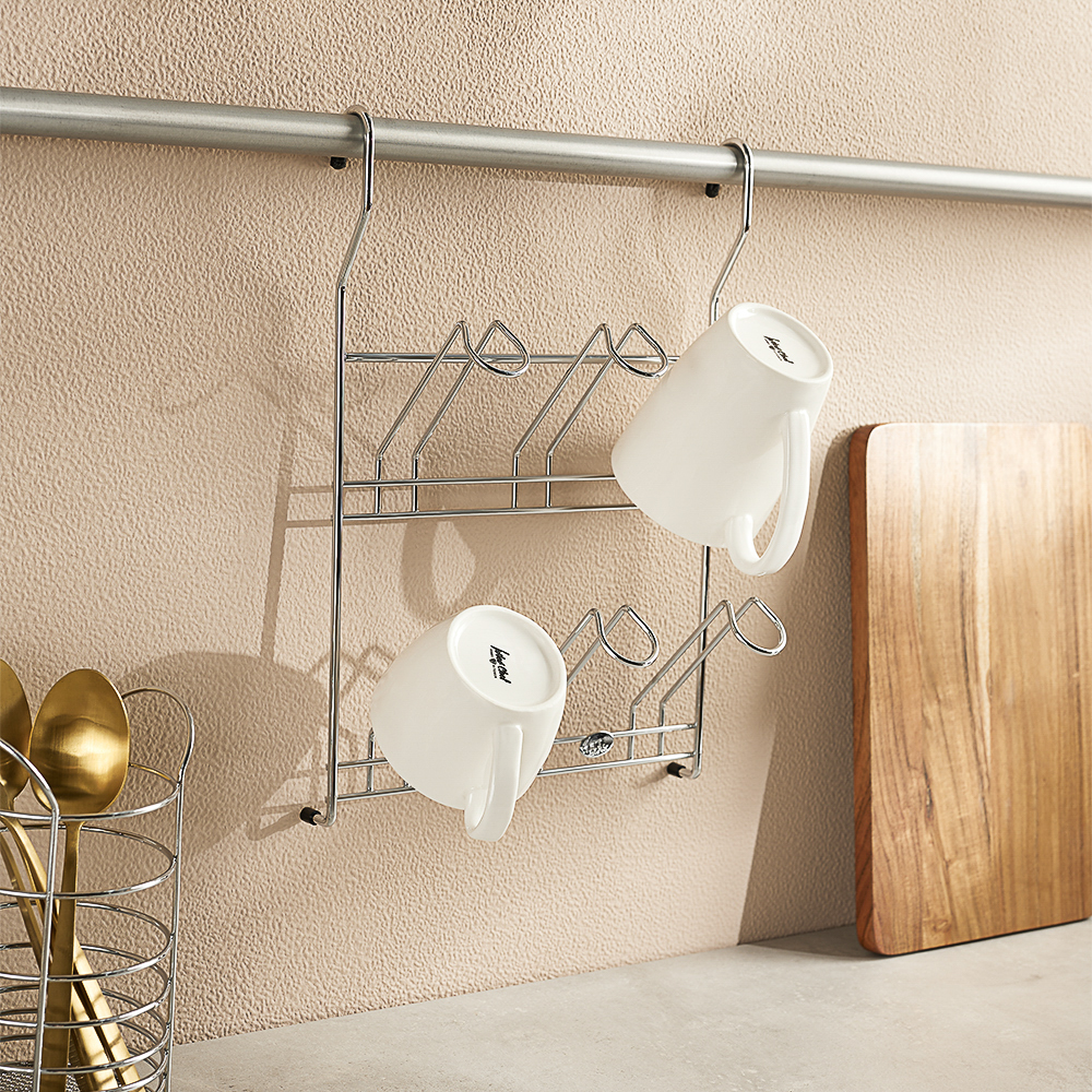 Полка для стаканов тм VETTA, 23,5x11x34cм, хромированная сталь, арт.№ 481-001