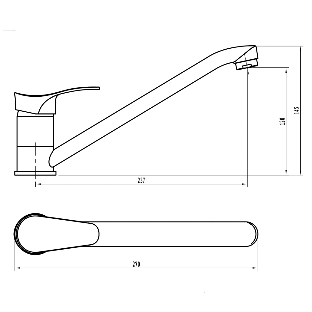 СоюзКран Смеситель для кухни, низкий излив 25см, керам. картридж 40мм, хром, цинк, SK01-I114, арт.№ 566-005