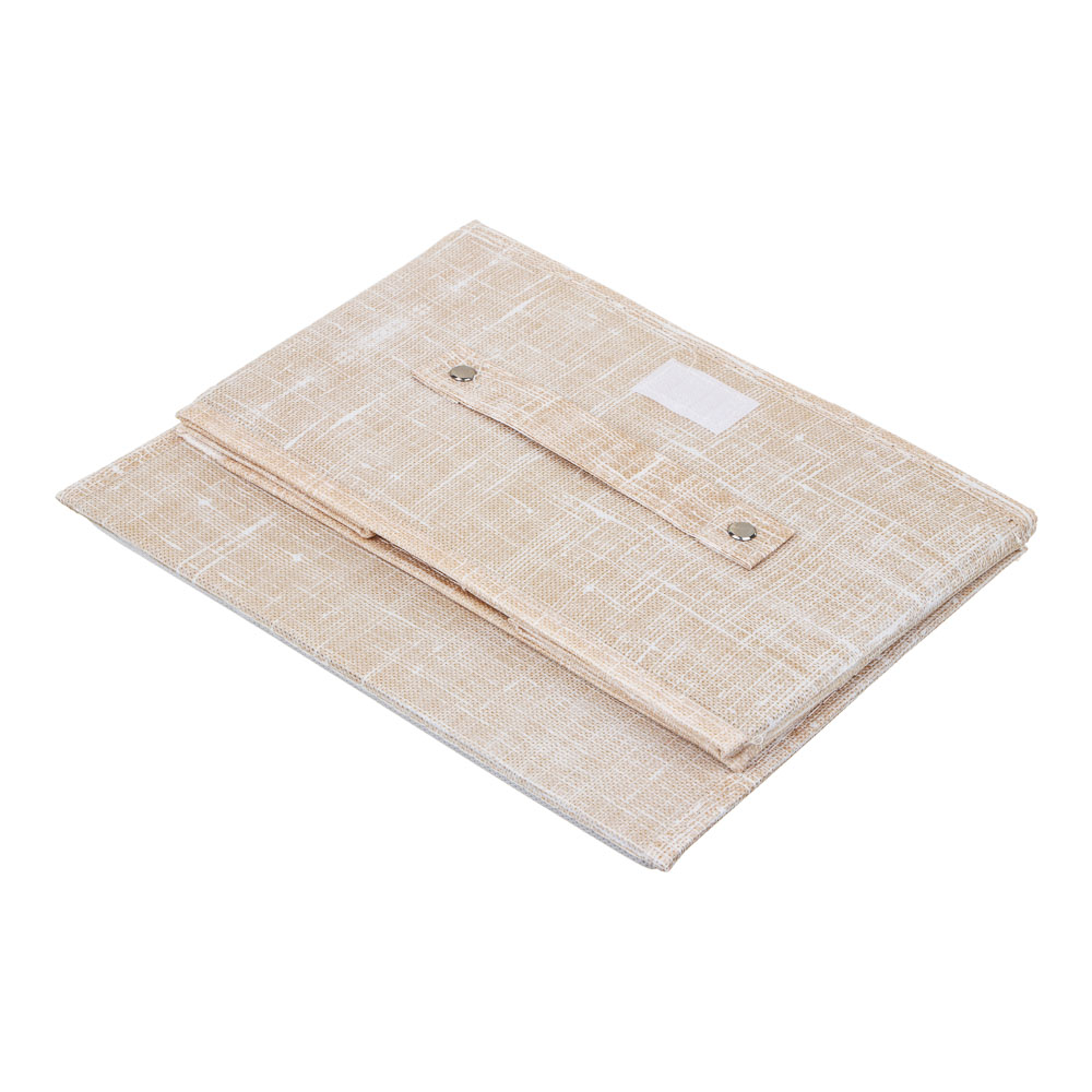 Кофр для хранения с крышкой тм VETTA ЛЁН, полиэстер, 26х20х15см, бежевый, арт.№ 457-646