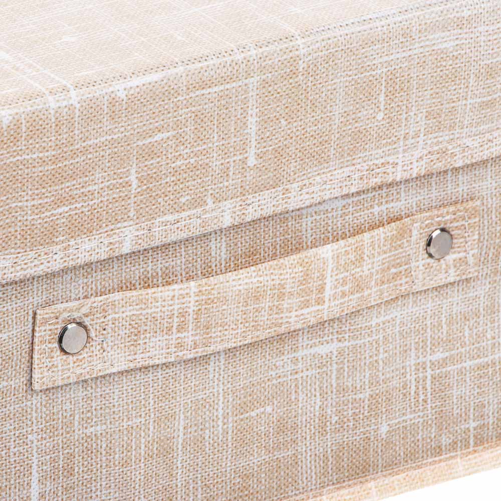 Кофр для хранения с крышкой тм VETTA ЛЁН, полиэстер, 26х20х15см, бежевый, арт.№ 457-646