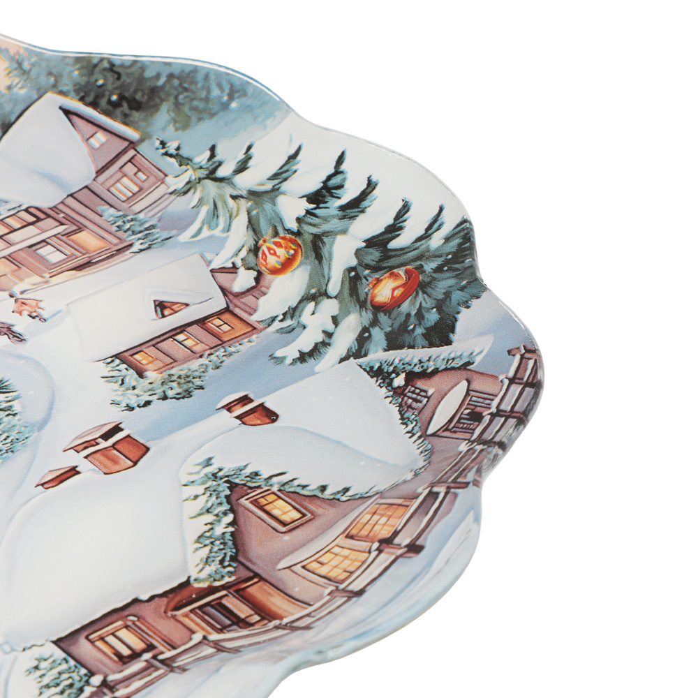 Зимний пейзаж Блюдо круглое 25,5см, стекло, арт.№ 820-465