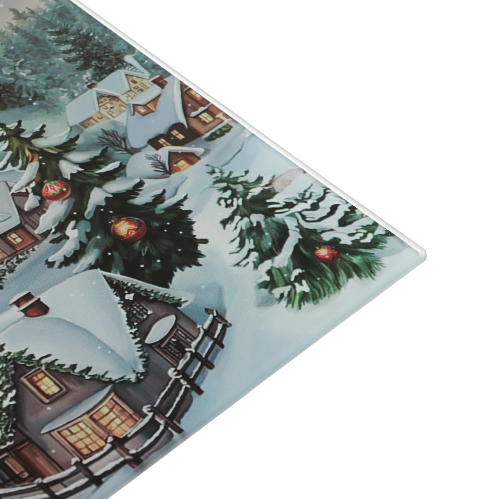 Зимний пейзаж Доска разделочная 30х20х0,4см, стекло, арт.№ 820-468