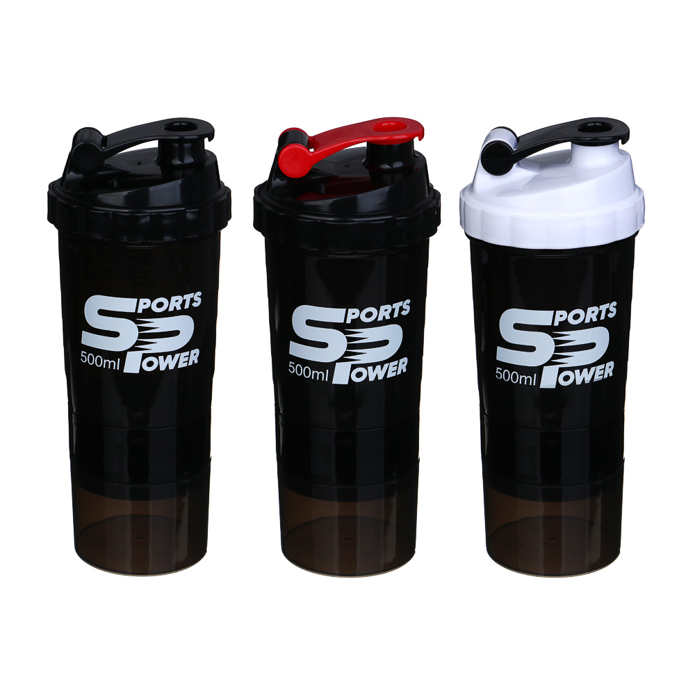 SILAPRO Спортивный шейкер 3 в 1  (пружина-венчик, два контейнера), 500мл, 25x9см, полипропилен, арт.№ 088-001