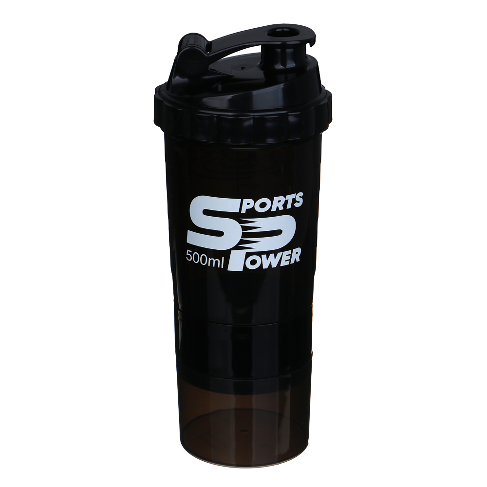 SILAPRO Спортивный шейкер 3 в 1  (пружина-венчик, два контейнера), 500мл, 25x9см, полипропилен, арт.№ 088-001