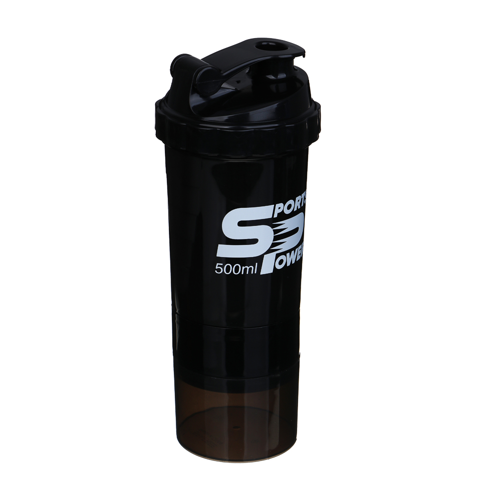 SILAPRO Спортивный шейкер 3 в 1  (пружина-венчик, два контейнера), 500мл, 25x9см, полипропилен, арт.№ 088-001