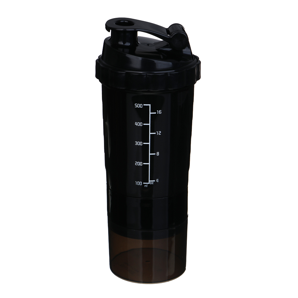 SILAPRO Спортивный шейкер 3 в 1  (пружина-венчик, два контейнера), 500мл, 25x9см, полипропилен, арт.№ 088-001