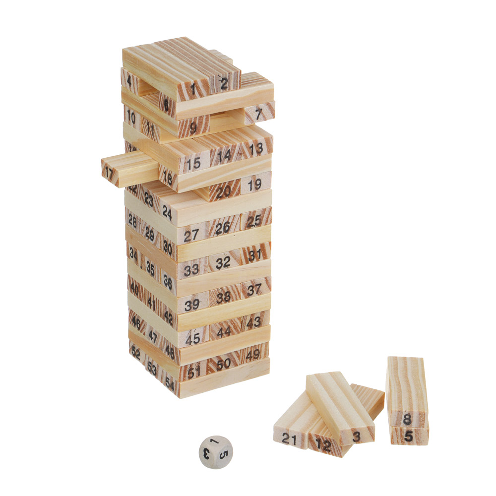 BY Настольная игра "Падающая башня", "Русские Супергерои", дерево, 5,5х5,5х18,5см, арт.№ 897-002