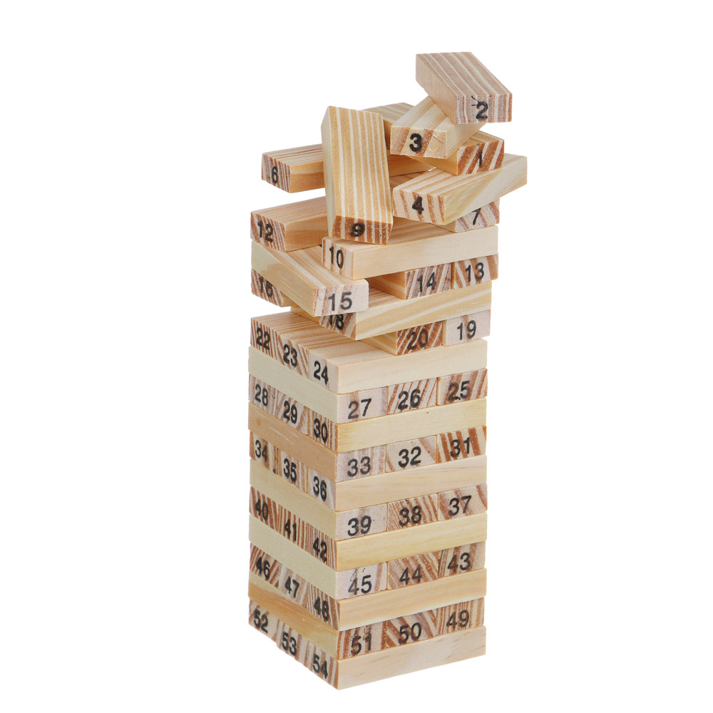 BY Настольная игра "Падающая башня", "Русские Супергерои", дерево, 5,5х5,5х18,5см, арт.№ 897-002