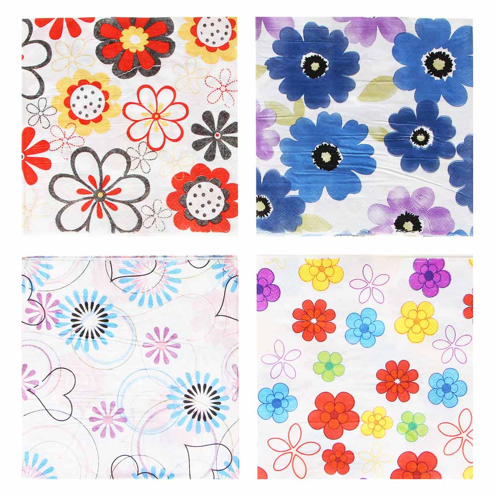 Салфетки бумажные 20шт, двухслойные, 33x33см "Орнамент", 3 дизайна, Дизайны ГЦ, арт.№ 437-253