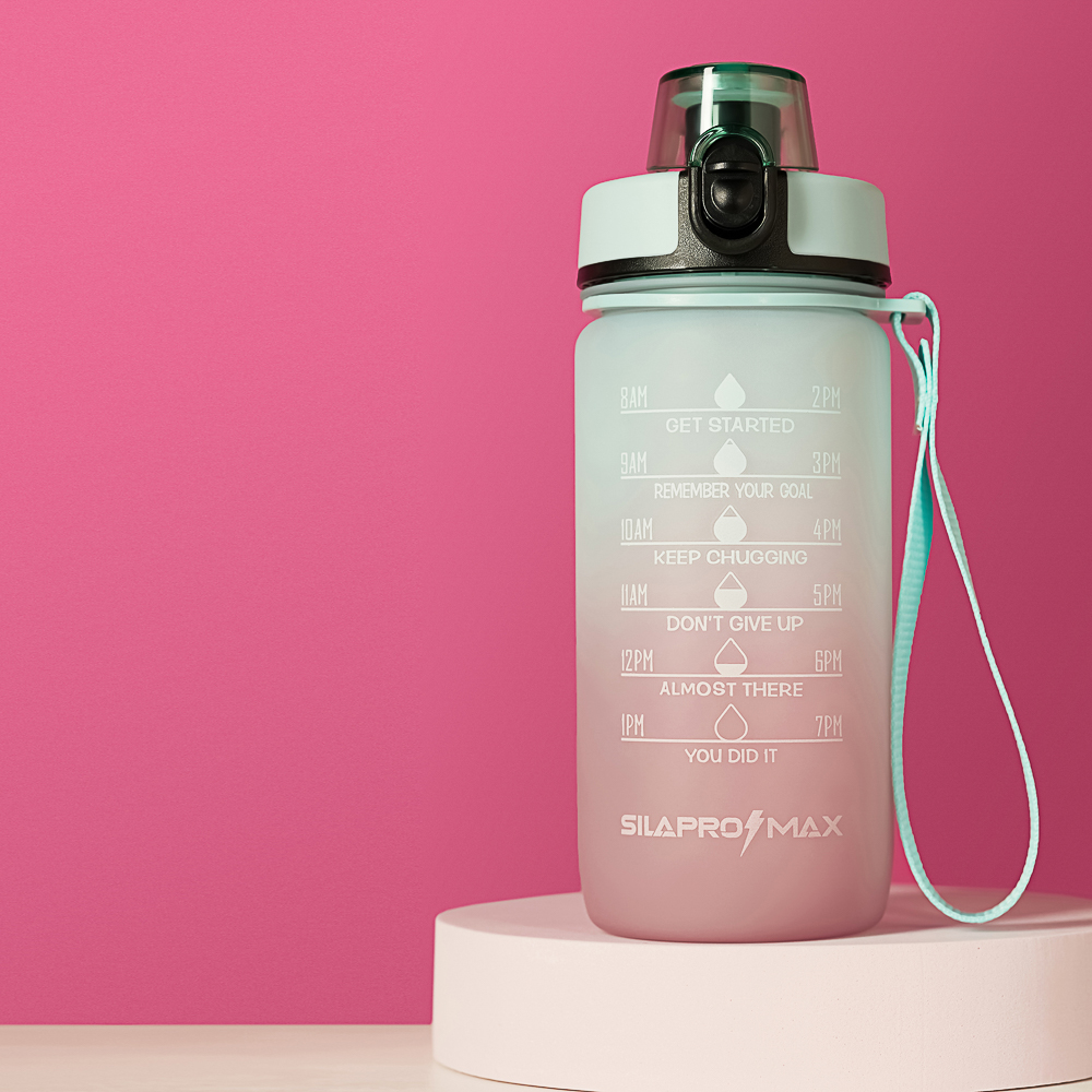 SILAPRO MAX Бутылка спортивная с замком, ELDERBERRY-EGGSHELL BLUE, 550мл, РС, арт.№ 088-075