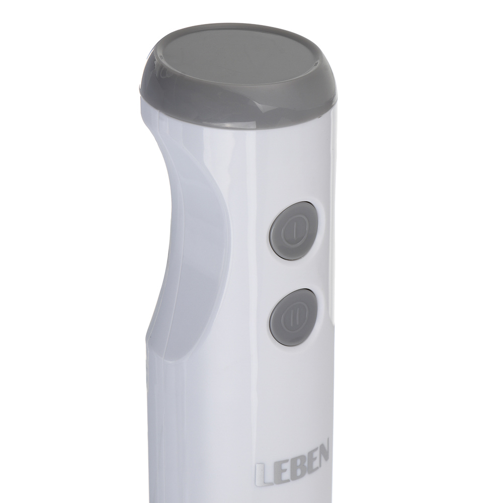 LEBEN Блендер погружной, 900 Вт, 2 скорости, металл.стержень, чоппер и стакан, белый, арт.№ 269-049