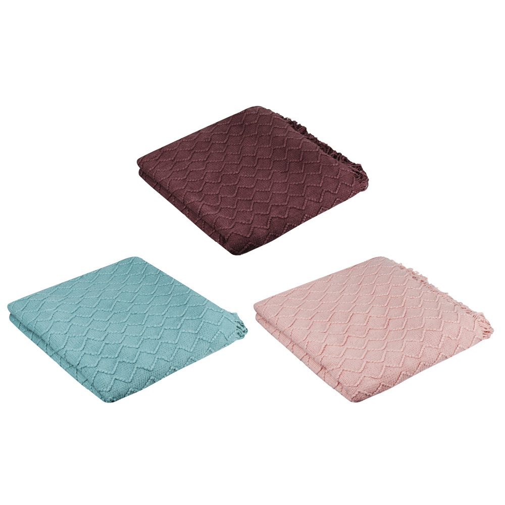 PROVANCE Мятный Латте Плед с рельефным узором 130х170см, 100% акрил, 3 цвета, арт.№ 488-037