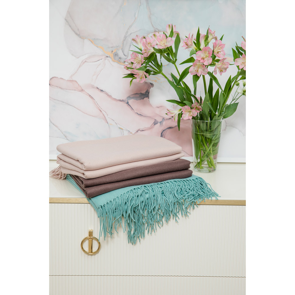 PROVANCE Мятный Латте Плед однотонный с кисточками 130х170см, 100% акрил, 3 цвета, арт.№ 488-038