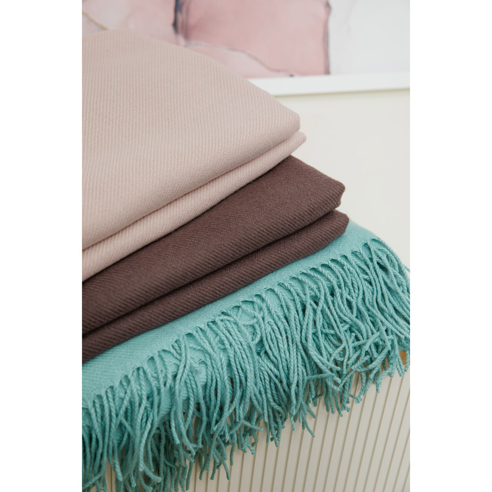 PROVANCE Мятный Латте Плед однотонный с кисточками 130х170см, 100% акрил, 3 цвета, арт.№ 488-038
