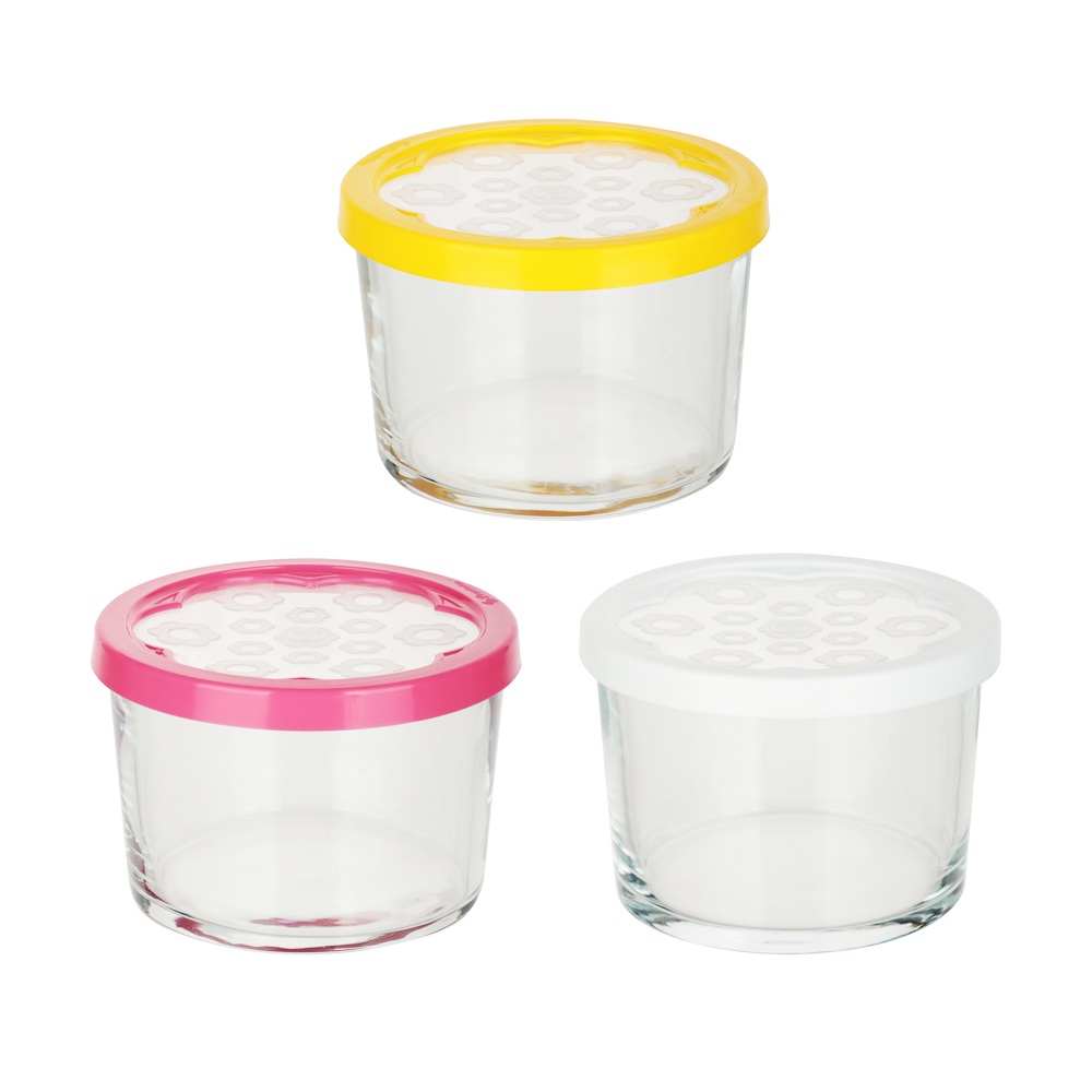 PASABAHCE Бейзик Набор банок для хранения 3 шт 220 мл, стекло, арт.№ 828-318