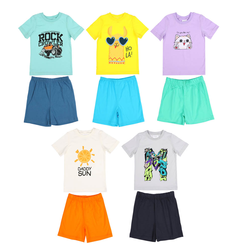 Комплект детский (футболка+шорты), р.98-140, 100% хлопок, ВЛ23-11, арт.№ 354-200