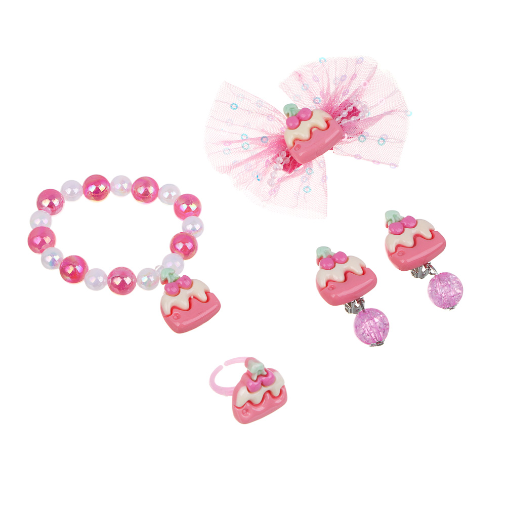 Набор детской бижутерии BY Русские супергерои: браслет, кольцо, клипсы, заколка, 3 дизайна, арт.№ 316-373