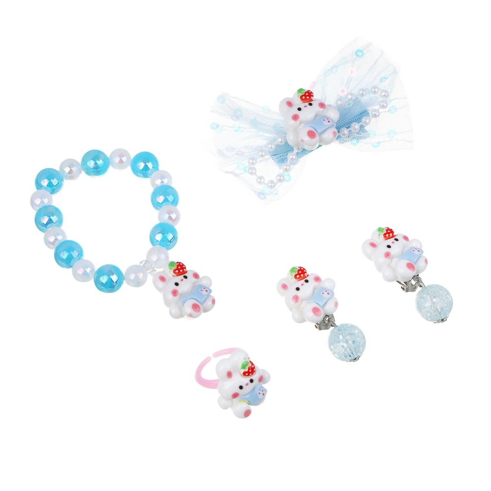 Набор детской бижутерии BY Русские супергерои: браслет, кольцо, клипсы, заколка, 3 дизайна, арт.№ 316-373