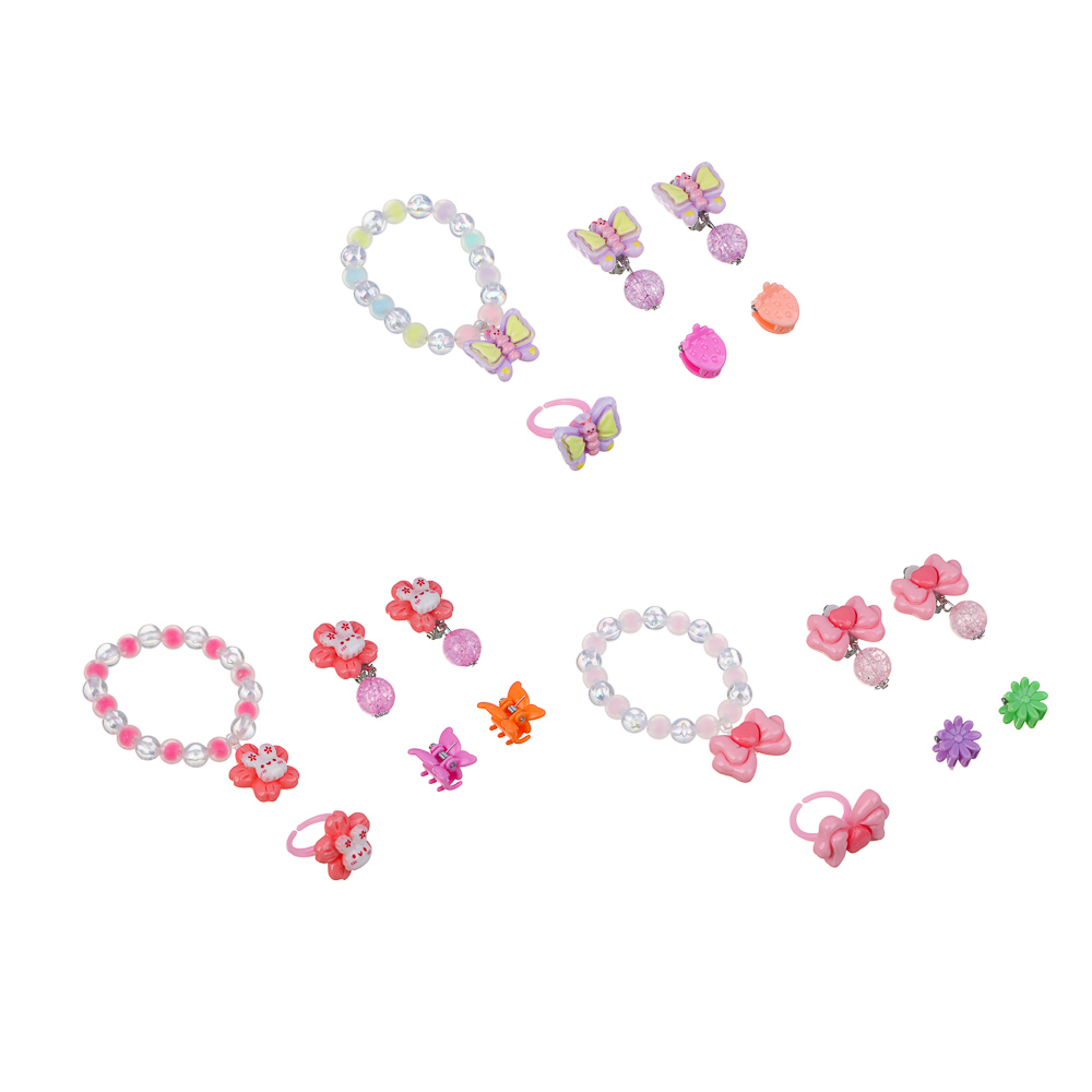 Набор детской бижутерии BY Русские супергерои: браслет, кольцо, крабики 2шт, клипсы, 3 дизайна, арт.№ 316-375