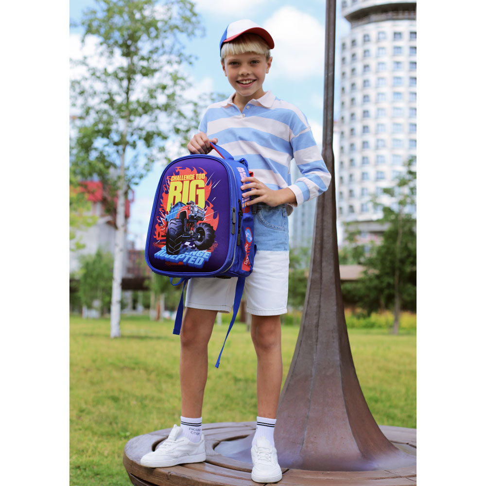 ТУ БИГ Рюкзак школьный жесткий 38х28х15см, 2 отд.,2карм.,эргон.спинка, лямки рег.по росту, ПЭ, арт.№ 254-457