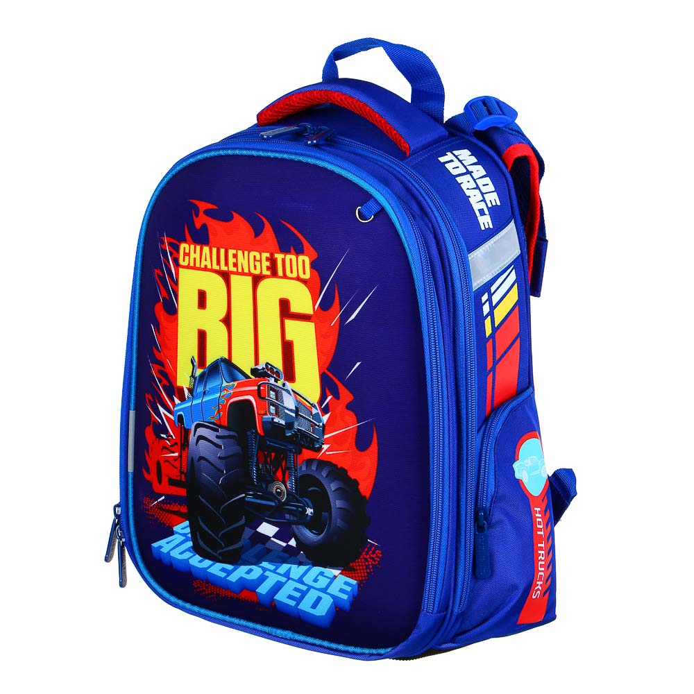 ТУ БИГ Рюкзак школьный жесткий 38х28х15см, 2 отд.,2карм.,эргон.спинка, лямки рег.по росту, ПЭ, арт.№ 254-457