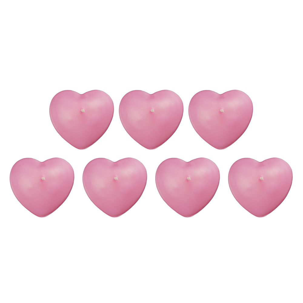 Набор свечей плавающих, 7шт, Сердечки, парафин, арома, цвет розовый, арт.2, арт.№ 508-796