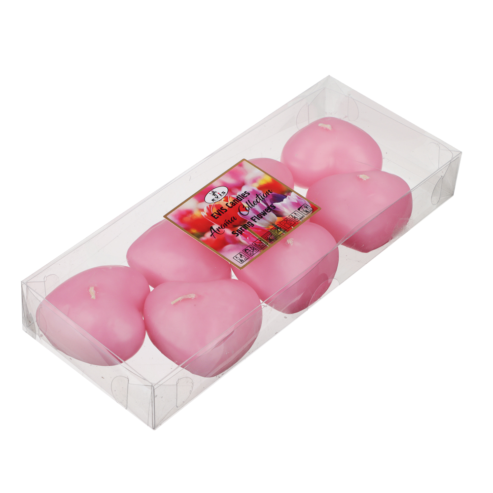 Набор свечей плавающих, 7шт, Сердечки, парафин, арома, цвет розовый, арт.2, арт.№ 508-796