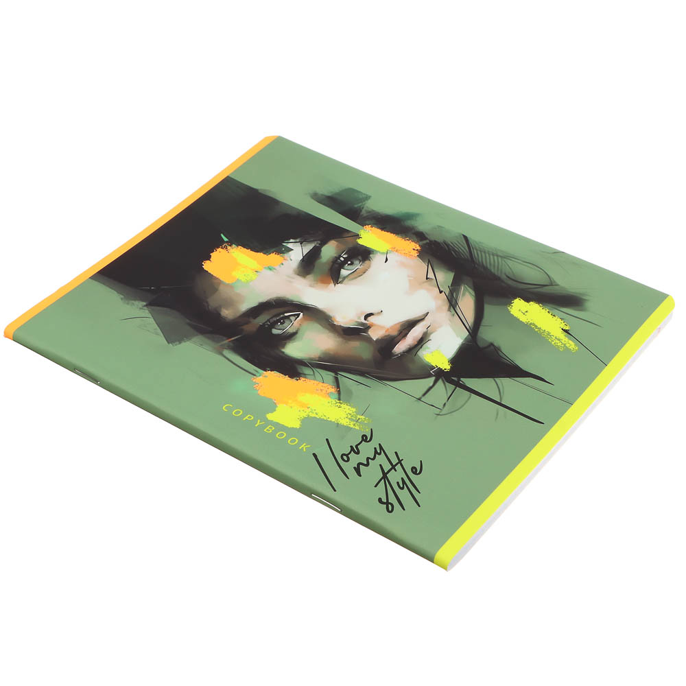 Тетрадь 48л., А5, в клетку, офсет, обл.мел.картон, скрепка, софт тач, микс, арт.№ 578-178