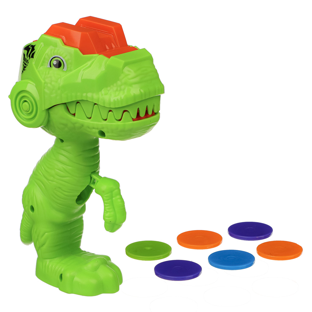 BY Пистолет Дино, стреляет дисками, ABS, 13,8х6,5х19см, 8 дизайнов, арт.№ 274-204